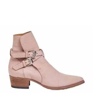 NEW AMIRI men's croc embossed jodhpur boots in salmon